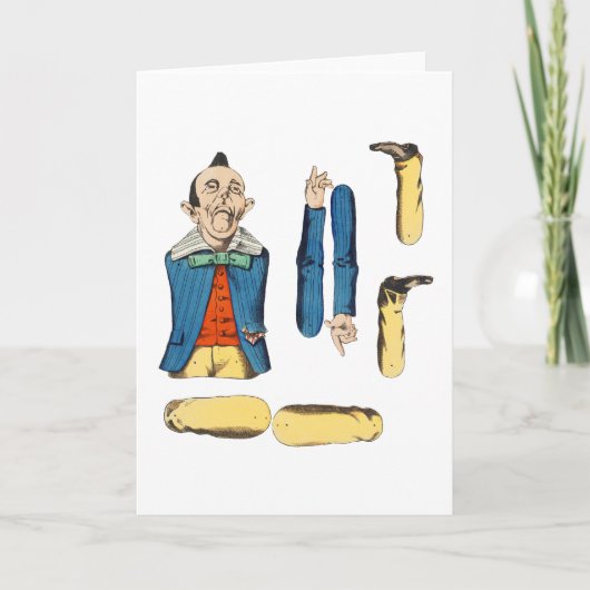老人風変わり紙人形 カード (正面)