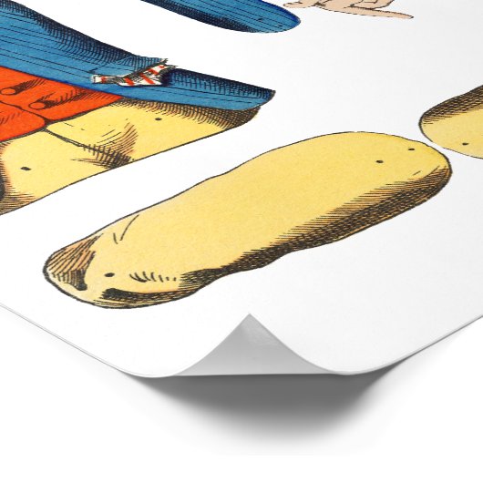 老人風変わり紙人形 ポスター (角)