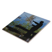 老人魚釣り老朽陶磁器タイル タイル (側面)