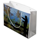 老人魚釣り退職抱き枕 ラージペーパーバッグ (裏面アングル)