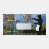 老人魚釣り退職用デスクマット デスクマット (キーボード&マウス)