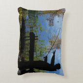 老人魚釣り退職装飾用クッション アクセントクッション (裏面(縦))