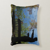 老人魚釣り退職装飾用クッション アクセントクッション (正面(垂直))