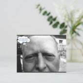 老人1958自撮り写真文字カスタム ポストカード (スタンド正面)