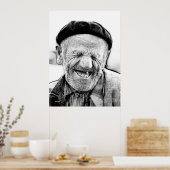 老人 ポスター (キッチン)