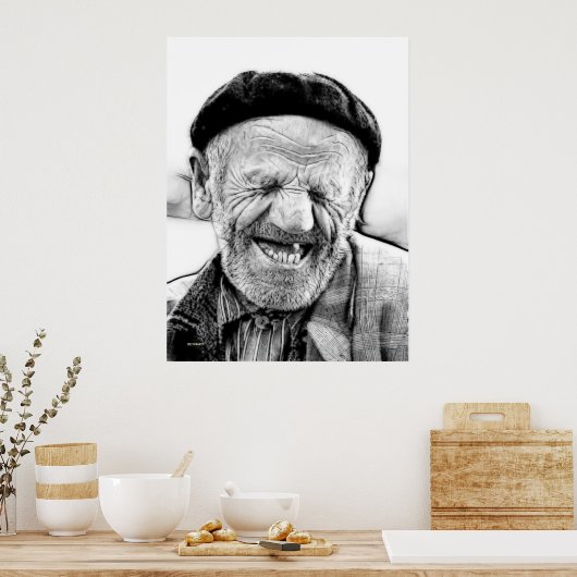老人 ポスター (キッチン)