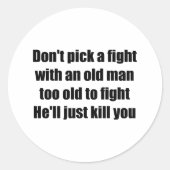 老人 ラウンドシール (正面)