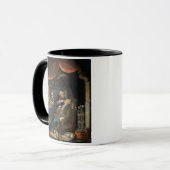 老人(油oの歯を検査している歯科医 マグカップ (正面左)