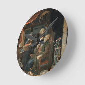 老人(油oの歯を検査している歯科医 ラウンド壁時計 (傾斜)