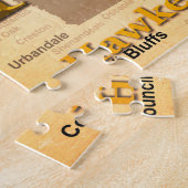 老化させたアイオワの州のプライドの地図のシルエット ジグソーパズル (側面)