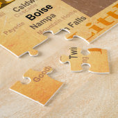 老化させたアイダホの州のプライドの地図のシルエット ジグソーパズル (側面)