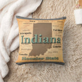 老化させたインディアナの州のプライドの地図のシルエット クッション (ブランケット)