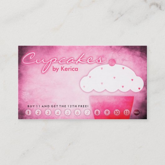 老化させたカップケーキの店のロイヤリティカード ロイヤリティカード (正面)