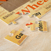 老化させたカンザスの州のプライドの地図のシルエット ジグソーパズル (側面)