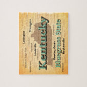 老化させたケンタッキーの州のプライドの地図のシルエット ジグソーパズル (縦)