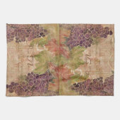 老化させたブドウのブドウ園の水彩画の家の装飾 キッチンタオル (横)