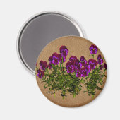 老化させたペーパー花柄の紫色のバイオレット マグネット (正面/裏面)