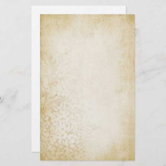 老化させたヴィンテージのスタイルのノート紙 便箋 (正面/裏面)