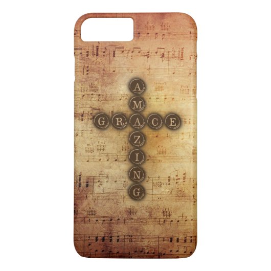 老化させたヴィンテージの楽譜のすばらしい優美の十字 Case-Mate iPhoneケース (裏面)