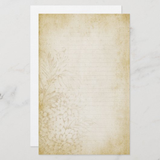 老化させたヴィンテージの花柄はノート紙を並べました 便箋 (正面/裏面)