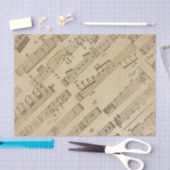 老化させたヴィンテージ音楽シートの紙 薄葉紙 (クラフト)