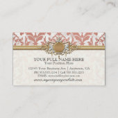 老化させた動揺してなダマスク織の金きらきら光るな一見の結婚式 名刺 (裏面)