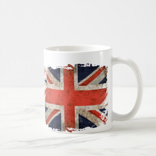老化させた寸断された英国国旗 コーヒーマグカップ (右)