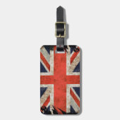 老化させた寸断された英国国旗 ラゲッジタグ (正面縦)