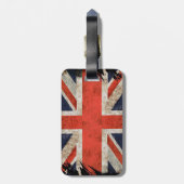 老化させた寸断された英国国旗 ラゲッジタグ (裏面縦)