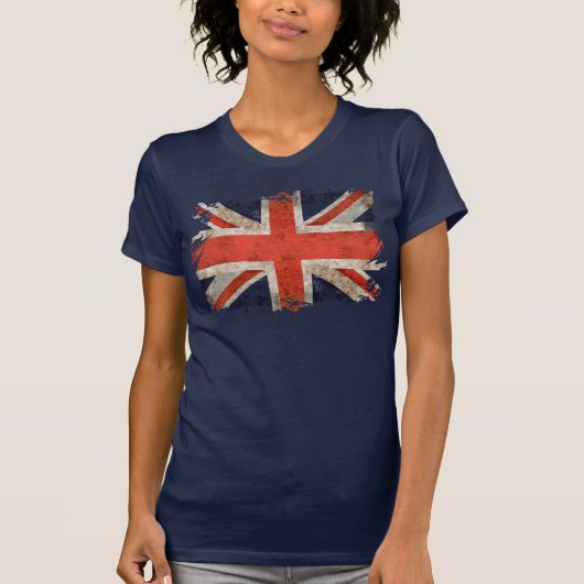 老化させた寸断された英国国旗 Tシャツ (正面)