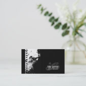 老化させた白い写真のフィルムのカメラマンの黒カード 名刺 (スタンド正面)