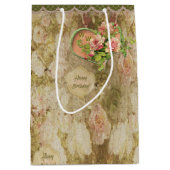 老化させた衰退したビクトリア時代の人は-誕生日-個人化なります上がりました ミディアムペーパーバッグ (正面)