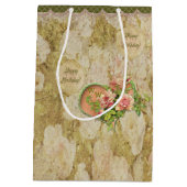 老化させた衰退したビクトリア時代の人は-誕生日-個人化なります上がりました ミディアムペーパーバッグ (裏面)