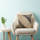 老化させた麻布およびレースの黒いベージュ枕コーナー クッション (椅子)