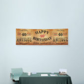 老化させた、アンティークおよびヴィンテージの第40誕生日の🎈のデザイン 横断幕 (トレードショー)