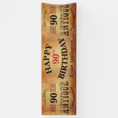 老化させた、アンティークおよびヴィンテージの第90誕生日のデザイン 横断幕 (縦)