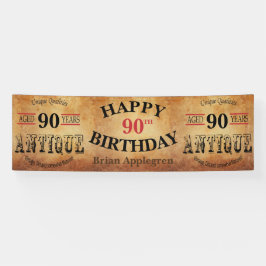 老化させた、アンティークおよびヴィンテージの第90誕生日のデザイン 横断幕