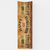 老化させる、アンティークおよびヴィンテージ誕生日のデザイン 横断幕 (縦)