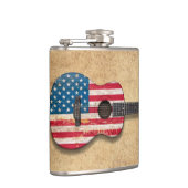 老化させ、擦り切れたな米国旗のアコースティックギター フラスク (右)