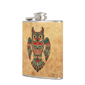老化させ、擦り切れたなHaidaの精神のフクロウ フラスク (左)