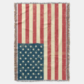 老化した米国旗は衰退しました スローブランケット (正面縦)
