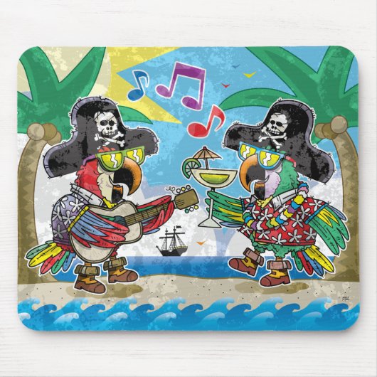 老化するヴィンテージカラフルのオウムのマウスパッド!! マウスパッド (正面)