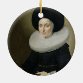 老化する女性のポートレート47 1647年(キャンバスの油) セラミックオーナメント (裏面)