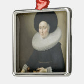 老化する女性のポートレート47 1647年(キャンバスの油) メタルオーナメント (左)