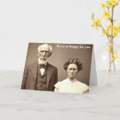 老夫婦おもしろいおめでとうカード カード (黄色い花)