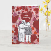 老夫婦の記念日 カード (黄色い花)