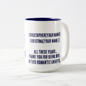 老夫婦バレンタインデー ツートーンマグカップ (正面右)