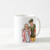 老夫婦フルカラー記念離れ日 コーヒーマグカップ (正面右)