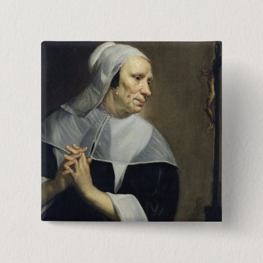 老女の祈ること 缶バッジ (正面)