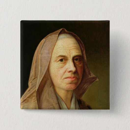 老女 缶バッジ (正面)